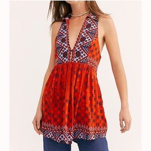 Free People Red Charlotte Tunic